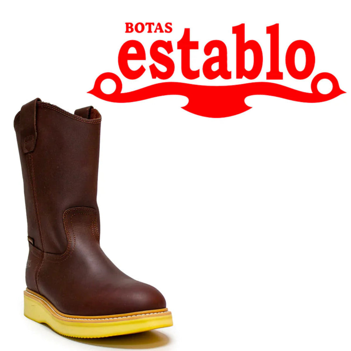 Botas de trabajo sin cordones Establo de piel auténtica Mil Rayas - Punta blanda