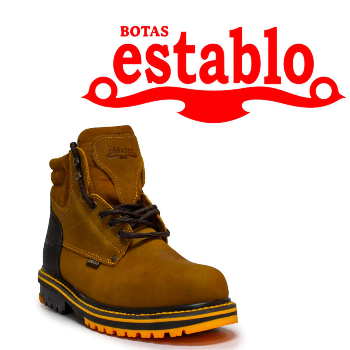 Zapatos de trabajo Establo de cuero genuino con suela de goma y puntera tipo mocasín - Punta blanda