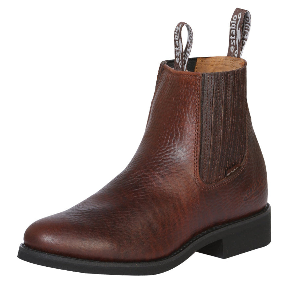 Botines de trabajo Establo de piel auténtica - Punta blanda (miel)