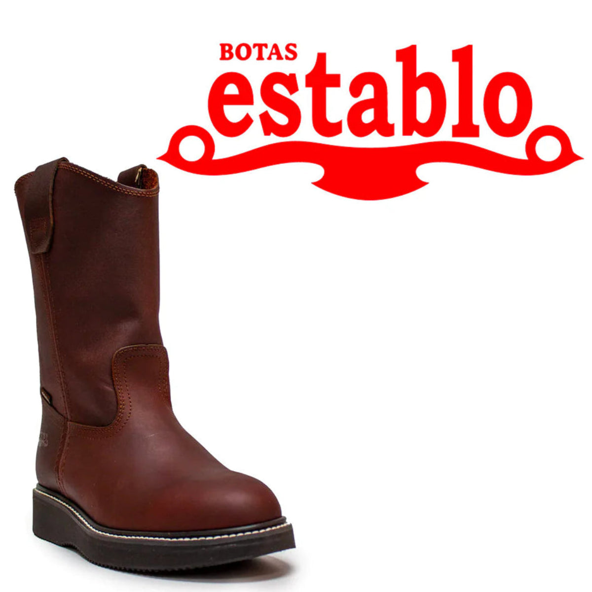 Botas de trabajo sin cordones Establo de piel auténtica Mil Rayas - Punta blanda