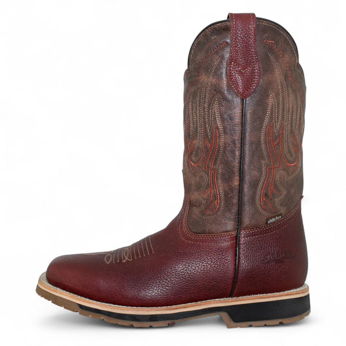 Botas de trabajo Establo de cuero genuino con puntera cuadrada y suela de doble densidad