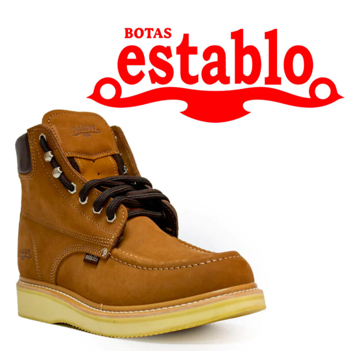 Establo Zapatos de trabajo con punta de mocasín Mil Rayas de cuero de ante genuino - Punta suave