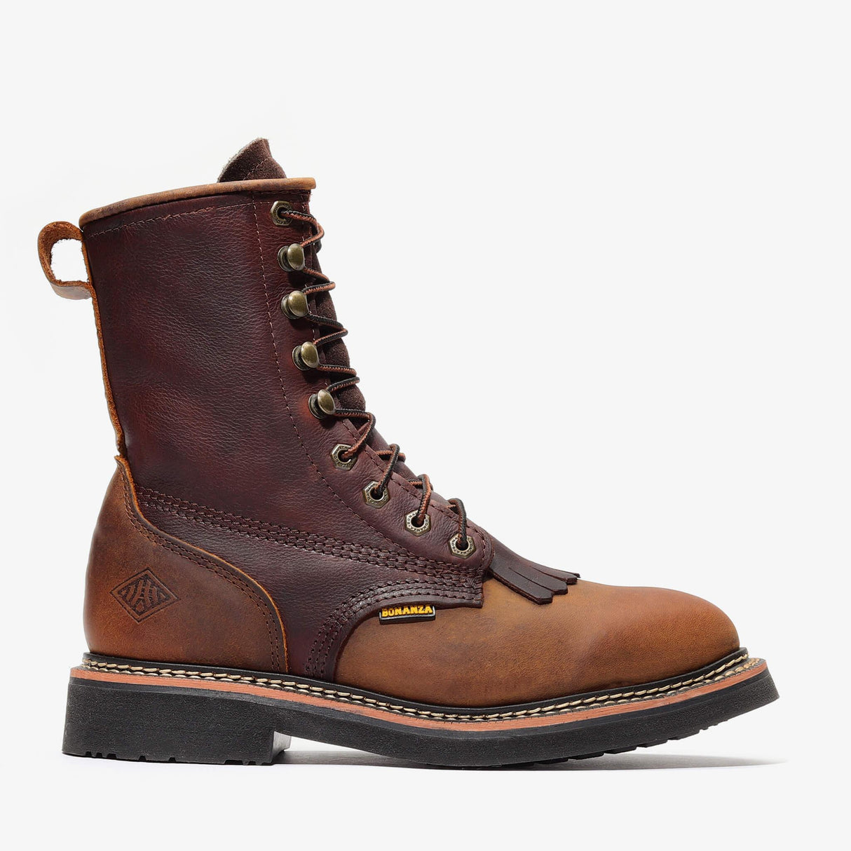 Bonanza Rancher Classic 8-inch lacer work boots in Crazy Brown leather