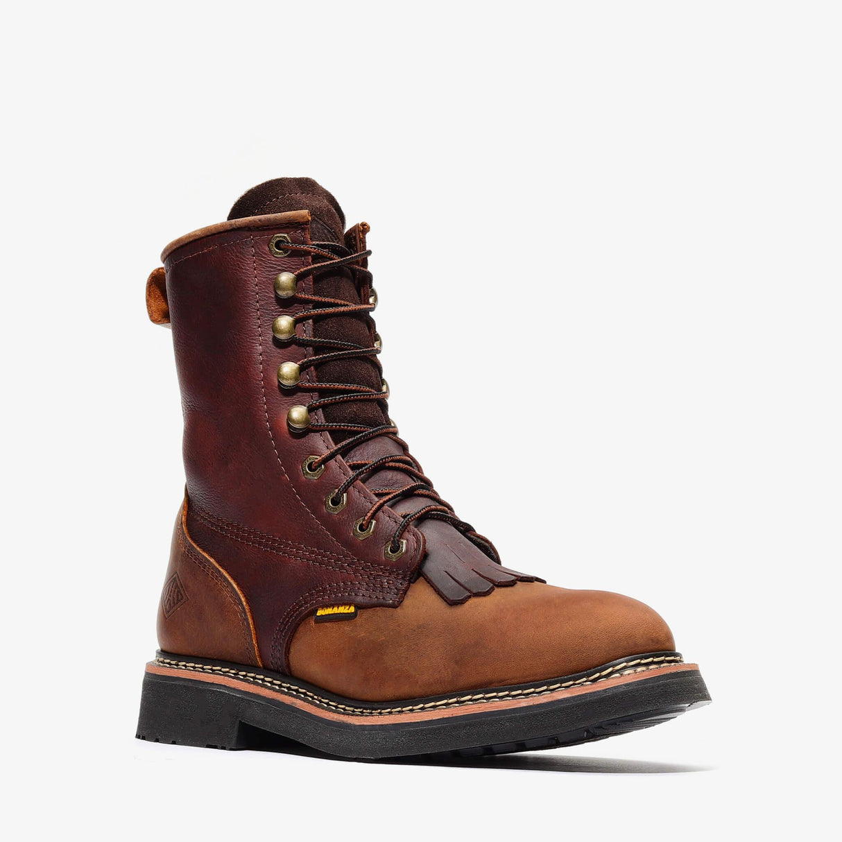 Bonanza Rancher Classic 8-inch lacer work boots in Crazy Brown leather