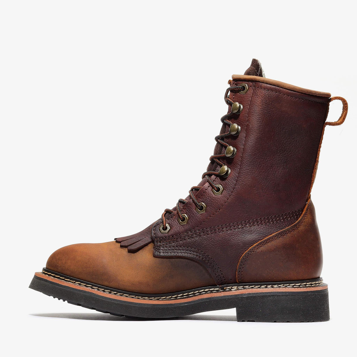 Bonanza Rancher Classic 8-inch lacer work boots in Crazy Brown leather