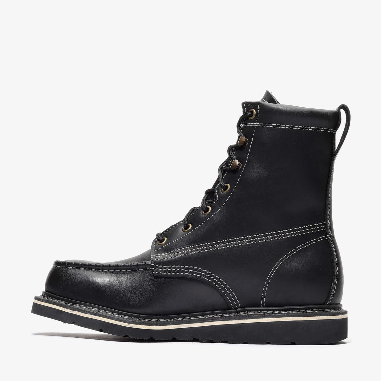 Bonanza 8-inch black moc toe work boots – rugged, reliable, and built for the toughest jobs