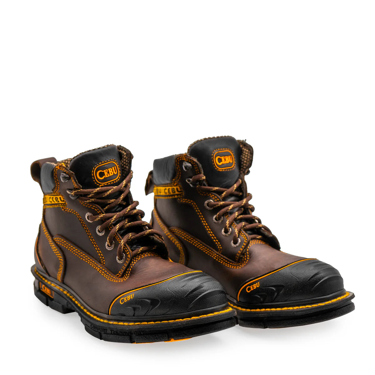 Cebu BorceShark Lace-Up 6" Work Boots with Rubber Shield - Steel Toe