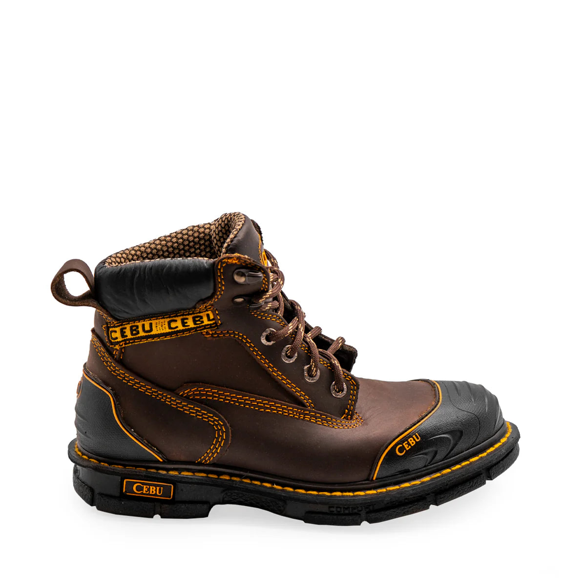 Cebu BorceShark Lace-Up 6" Work Boots with Rubber Shield - Steel Toe
