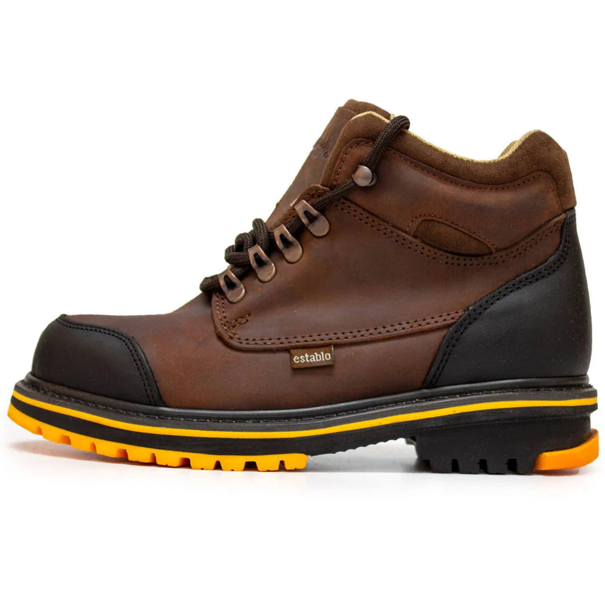 Zapatos de trabajo Establo de cuero genuino con suela de goma y puntera tipo mocasín - Punta blanda