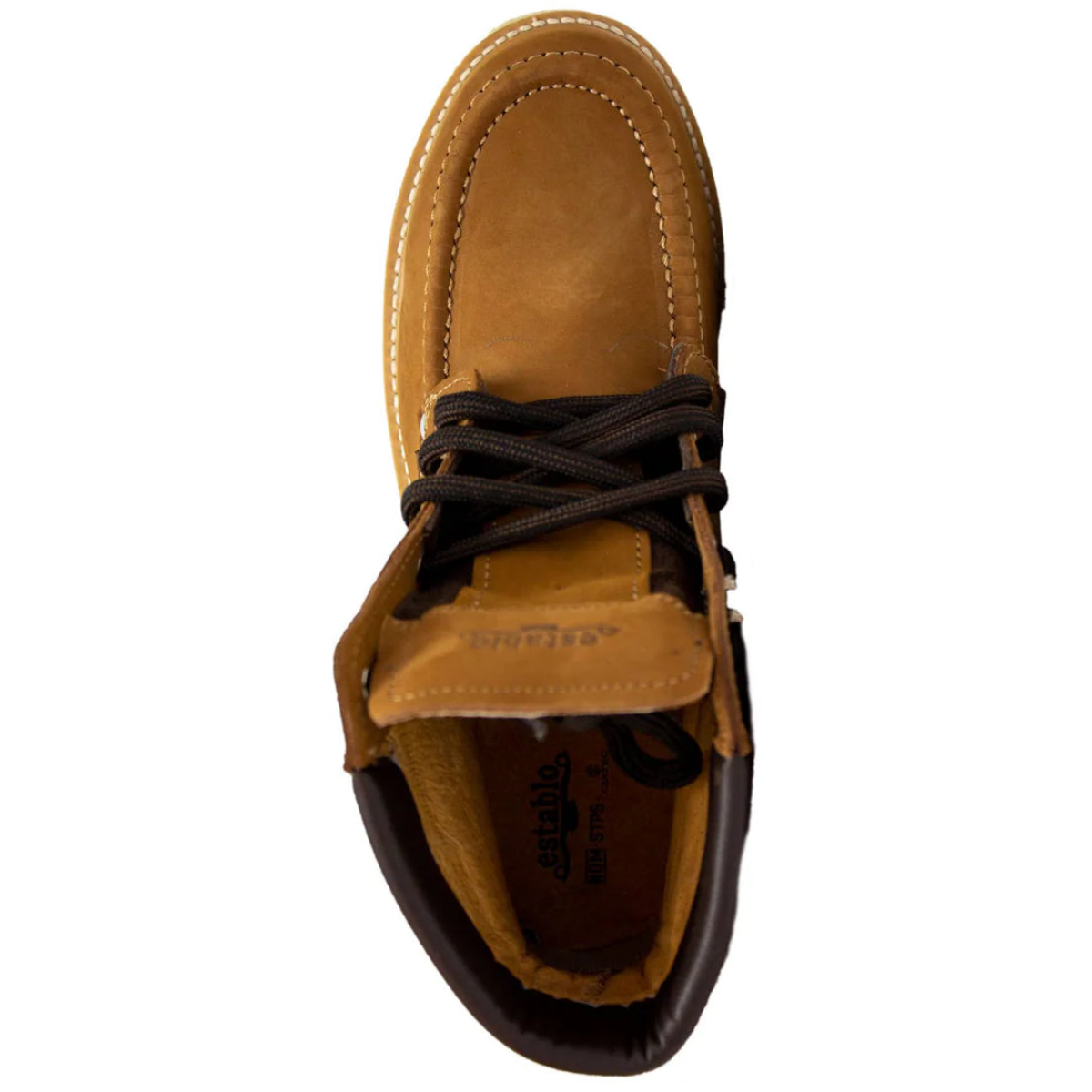 Establo Zapatos de trabajo con punta de mocasín Mil Rayas de cuero de ante genuino - Punta suave