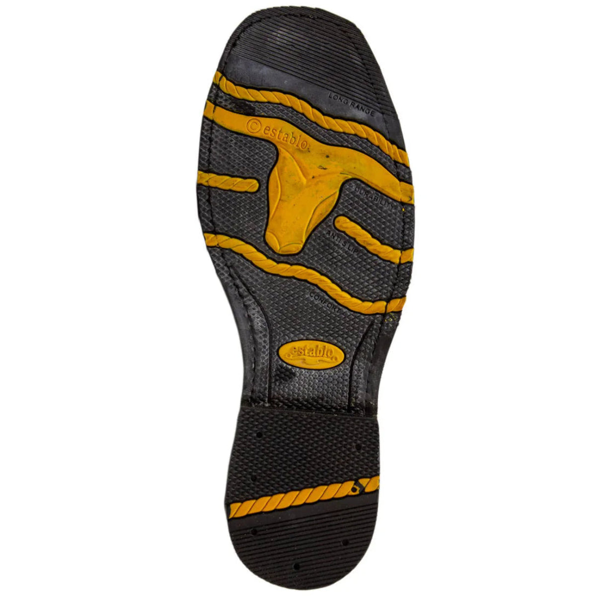 Botas de trabajo Establo de cuero genuino con puntera cuadrada y sin cordones - Punta de acero (bronceado)