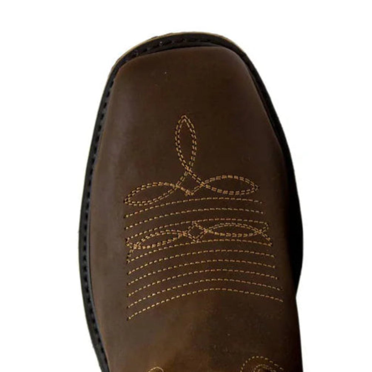 Botas de trabajo Establo de cuero genuino con puntera cuadrada y sin cordones - Punta de acero (bronceado)