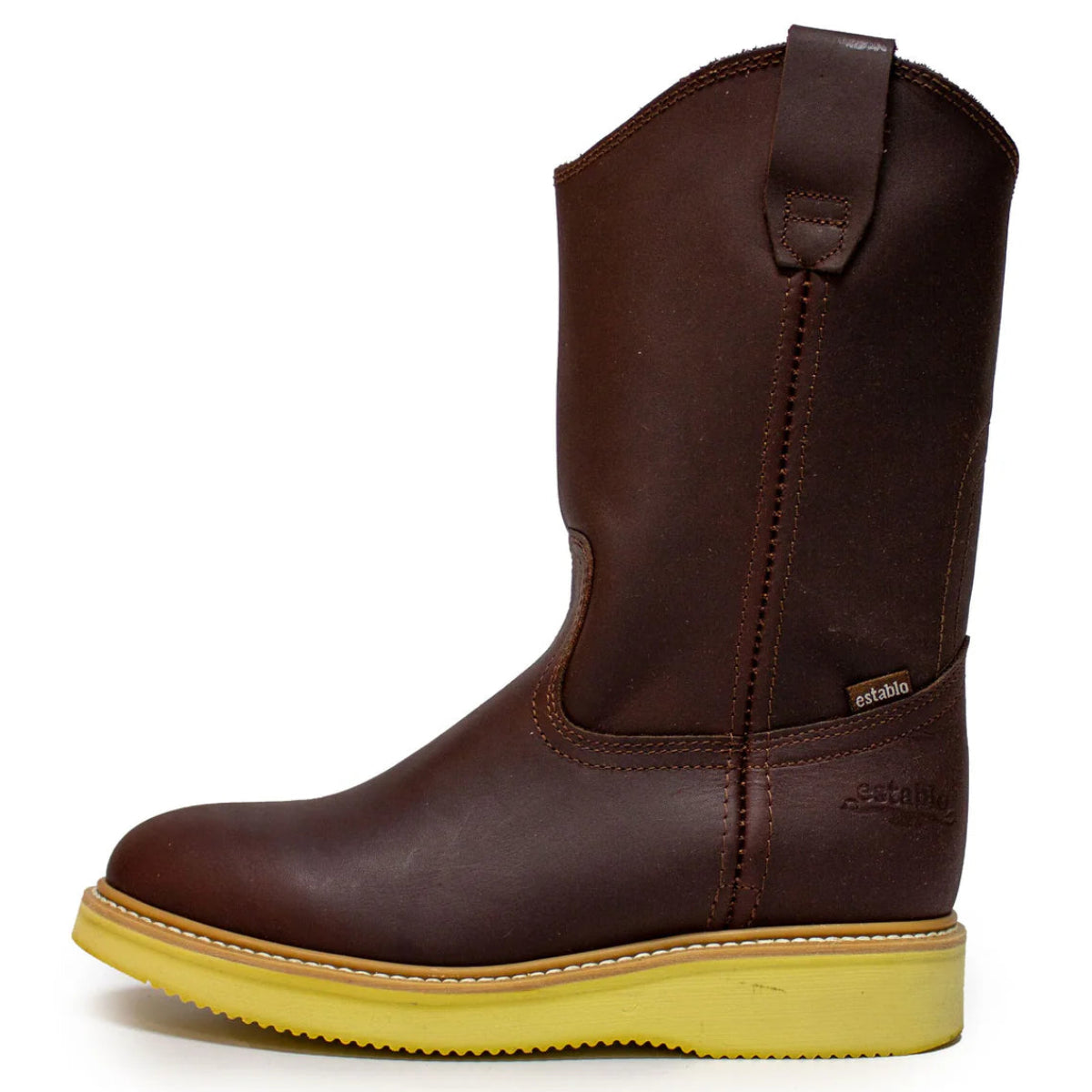 Botas de trabajo sin cordones Establo de piel auténtica Mil Rayas - Punta blanda