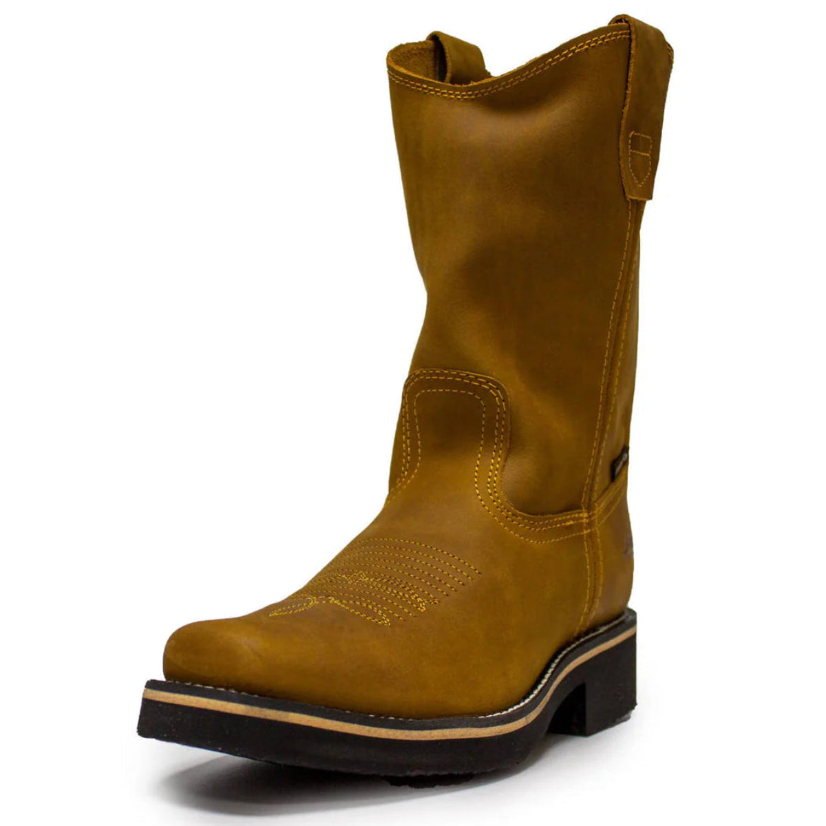 Botas de trabajo Establo de piel auténtica con puntera cuadrada y sin cordones - Punta blanda (Mango)