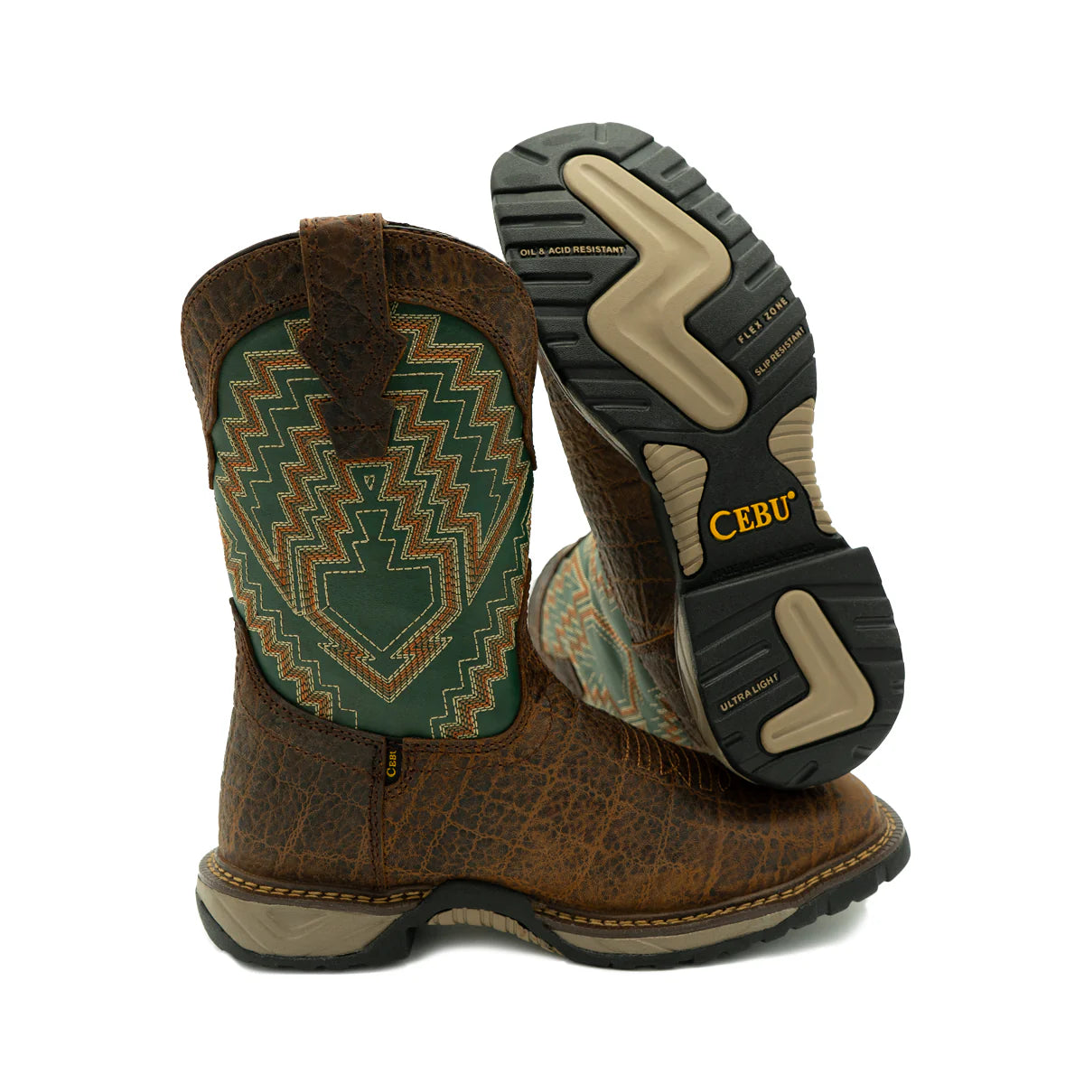 Cebu Cochise Ultra Lightweight 10" Square Toe Work Boots - Soft Toe