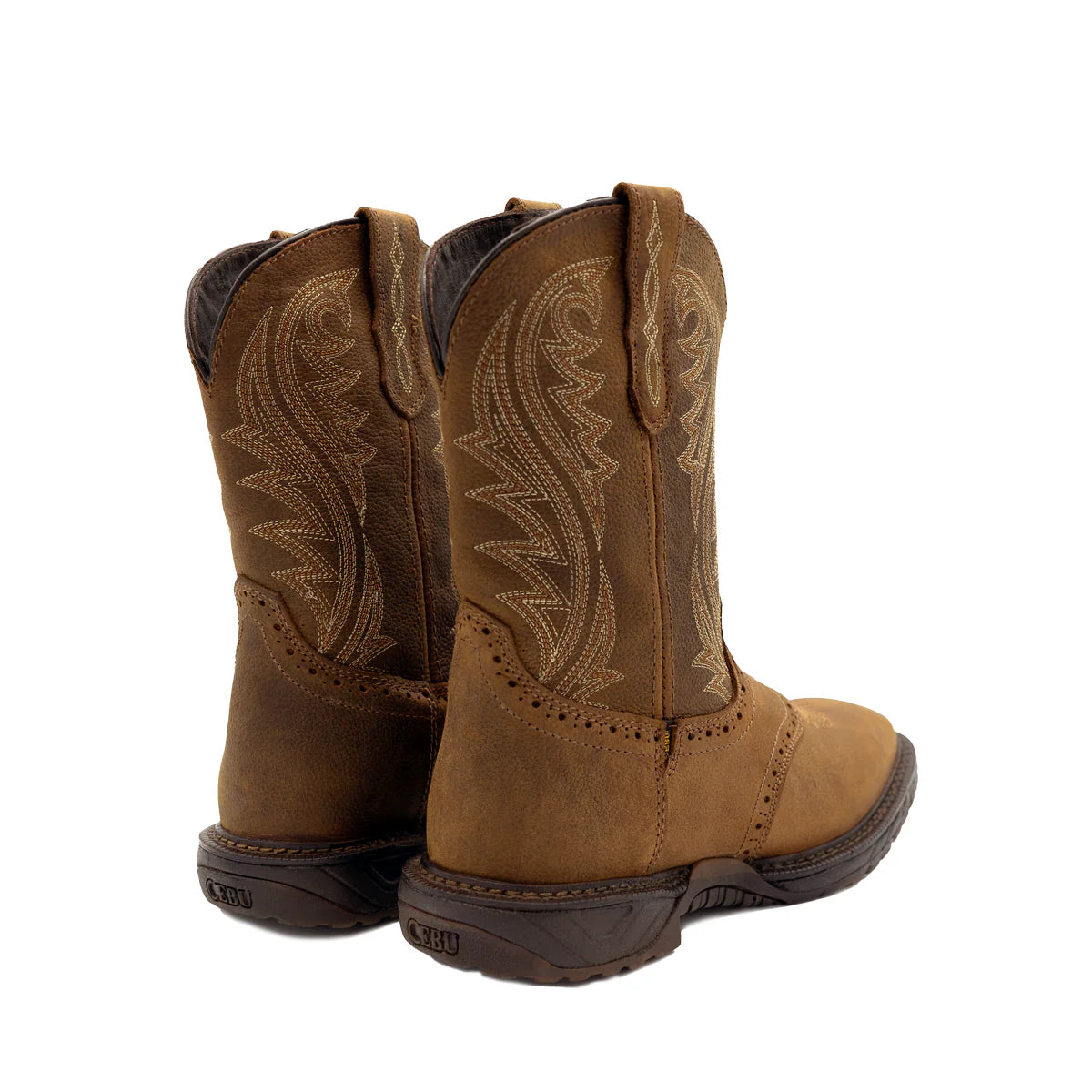 Cebu Comanche 10" Square Toe Western Work Boots - Soft Toe