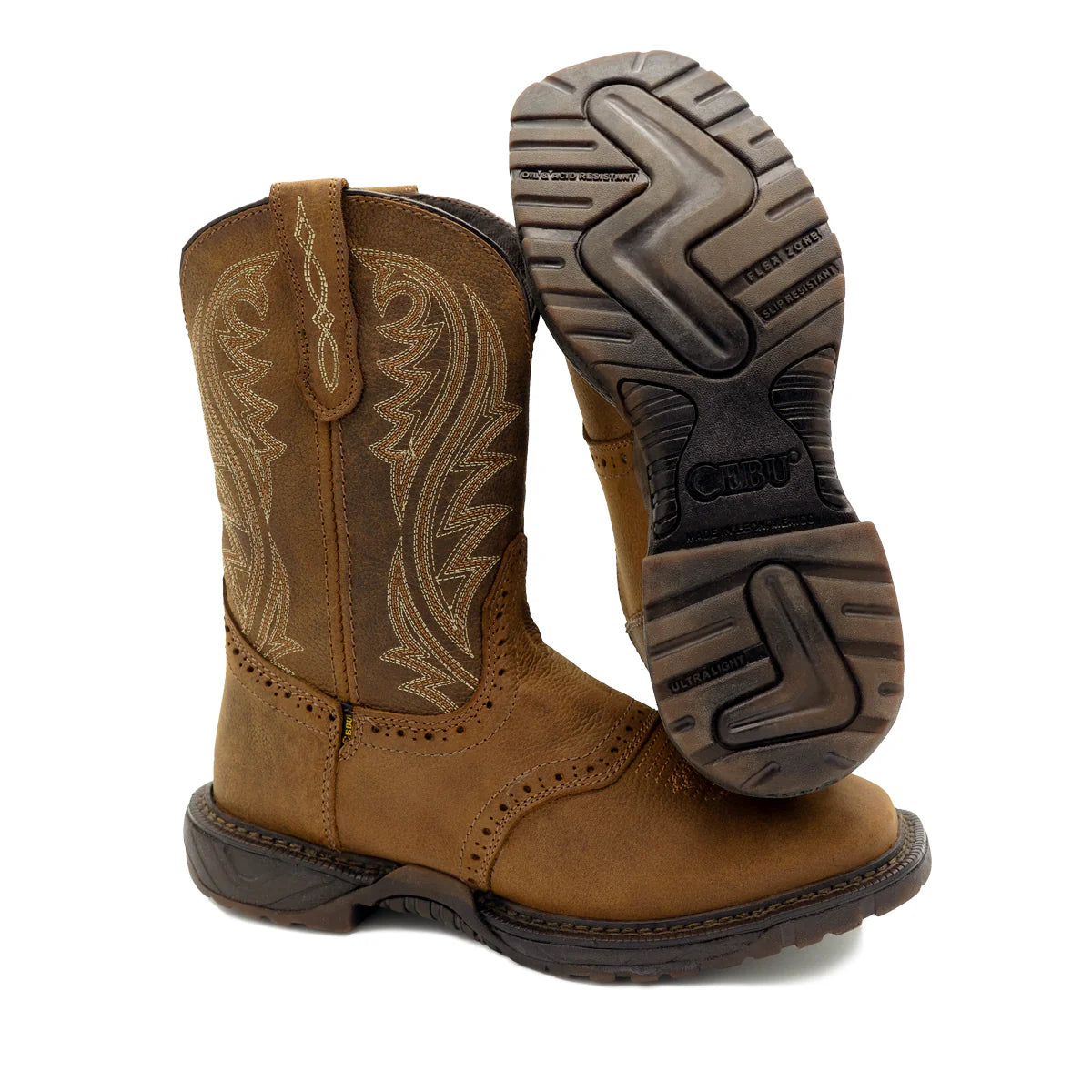 Cebu Comanche 10" Square Toe Western Work Boots - Soft Toe