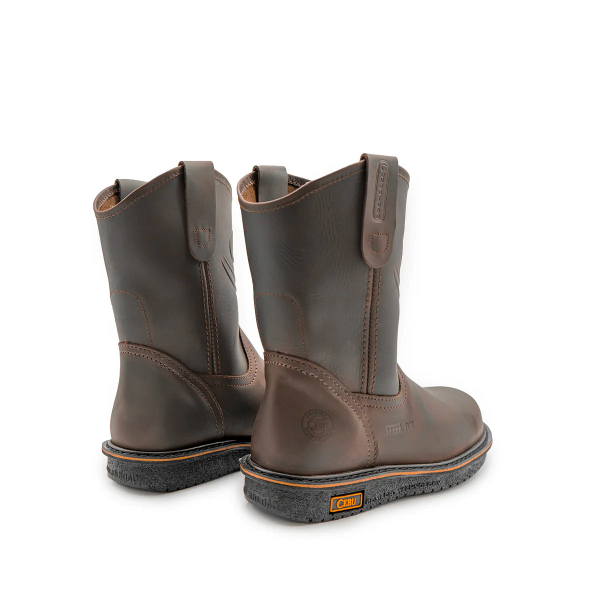 Botas de trabajo ligeras Cebu Comfort Wellington de 25 cm sin cordones con puntera de acero