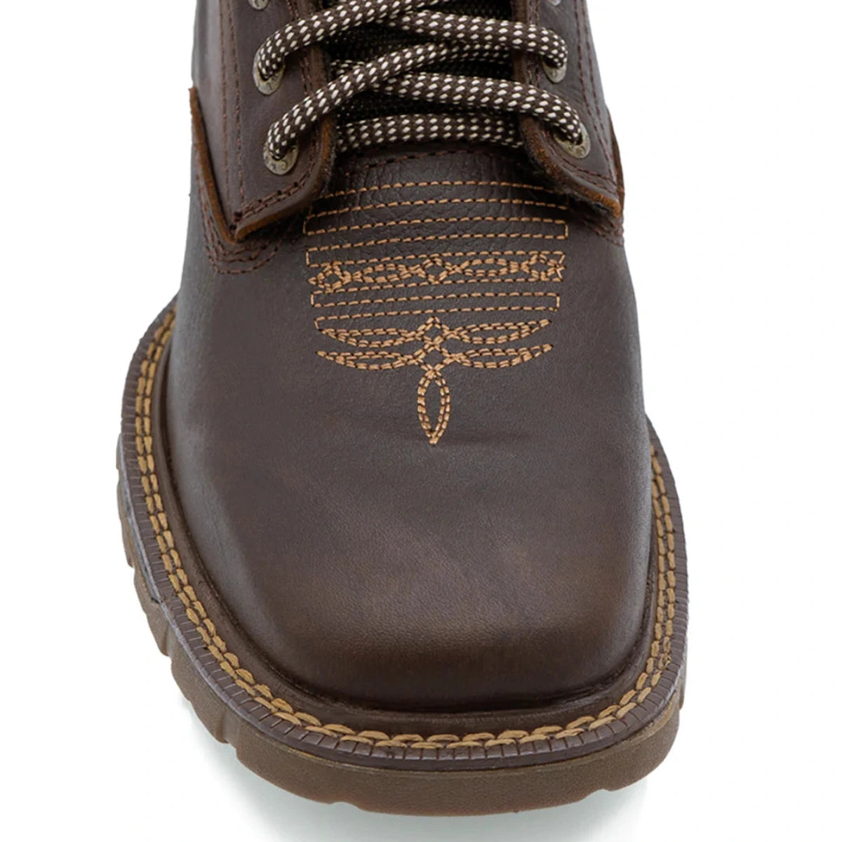 Cebu Hawk Lace-Up Square Toe Ankle Work Boots - Soft Toe (Brown)