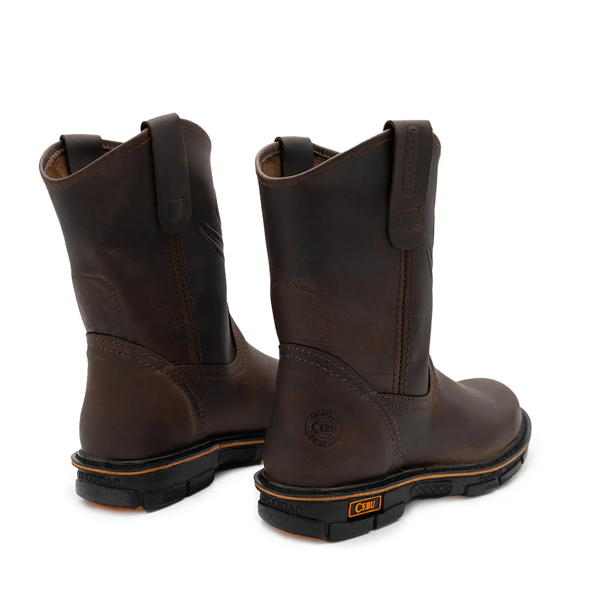 Cebu Max Wellington Pull On 10" Work Boots - Soft Toe