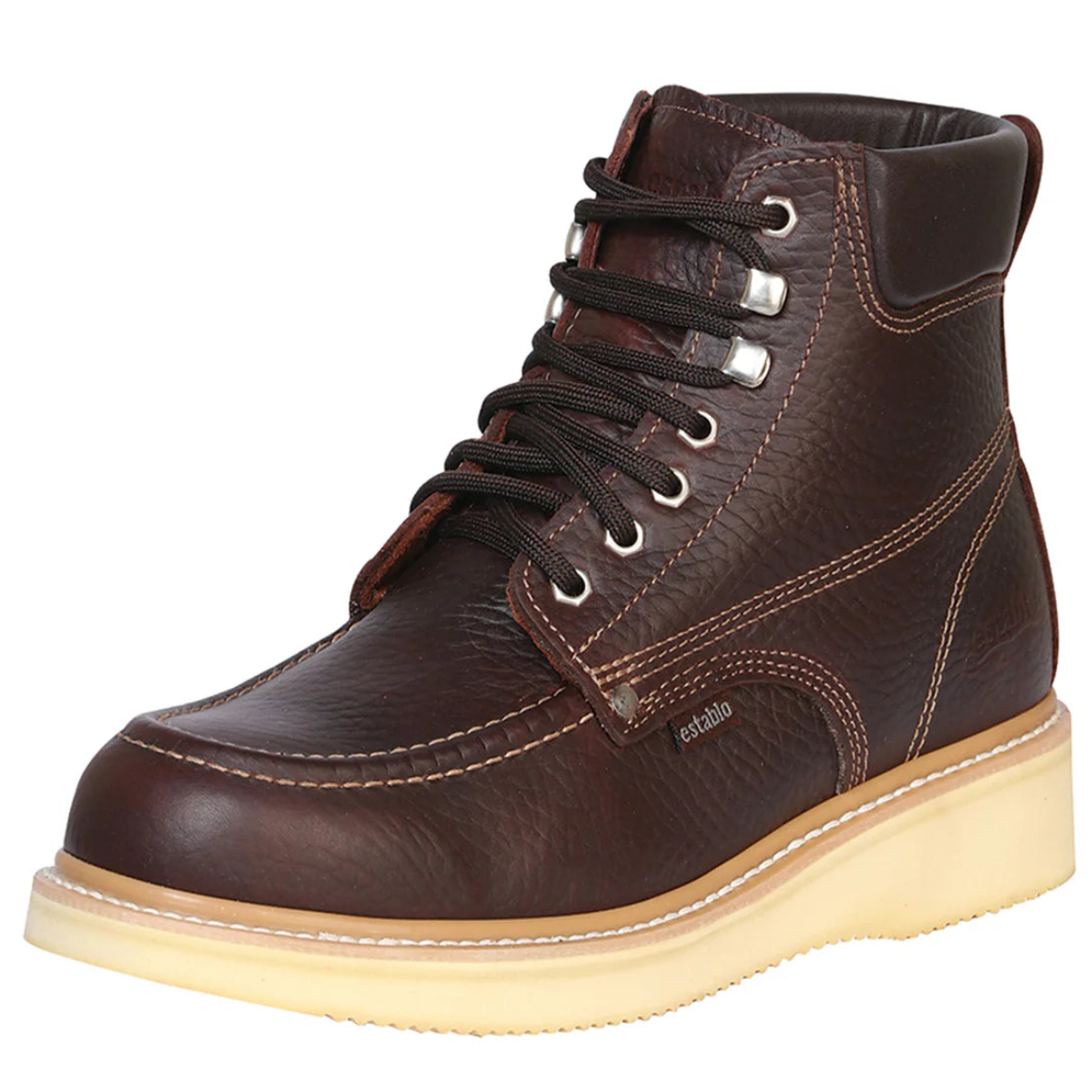 Establo Zapatos de trabajo con punta de mocasín Mil Rayas de cuero genuino - Punta de acero