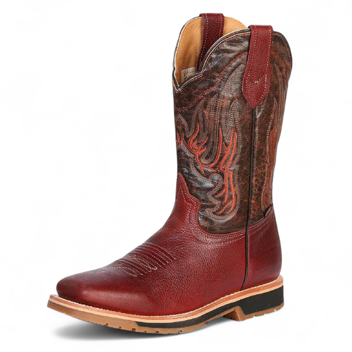 Botas de trabajo Establo de cuero genuino con puntera cuadrada y suela de doble densidad