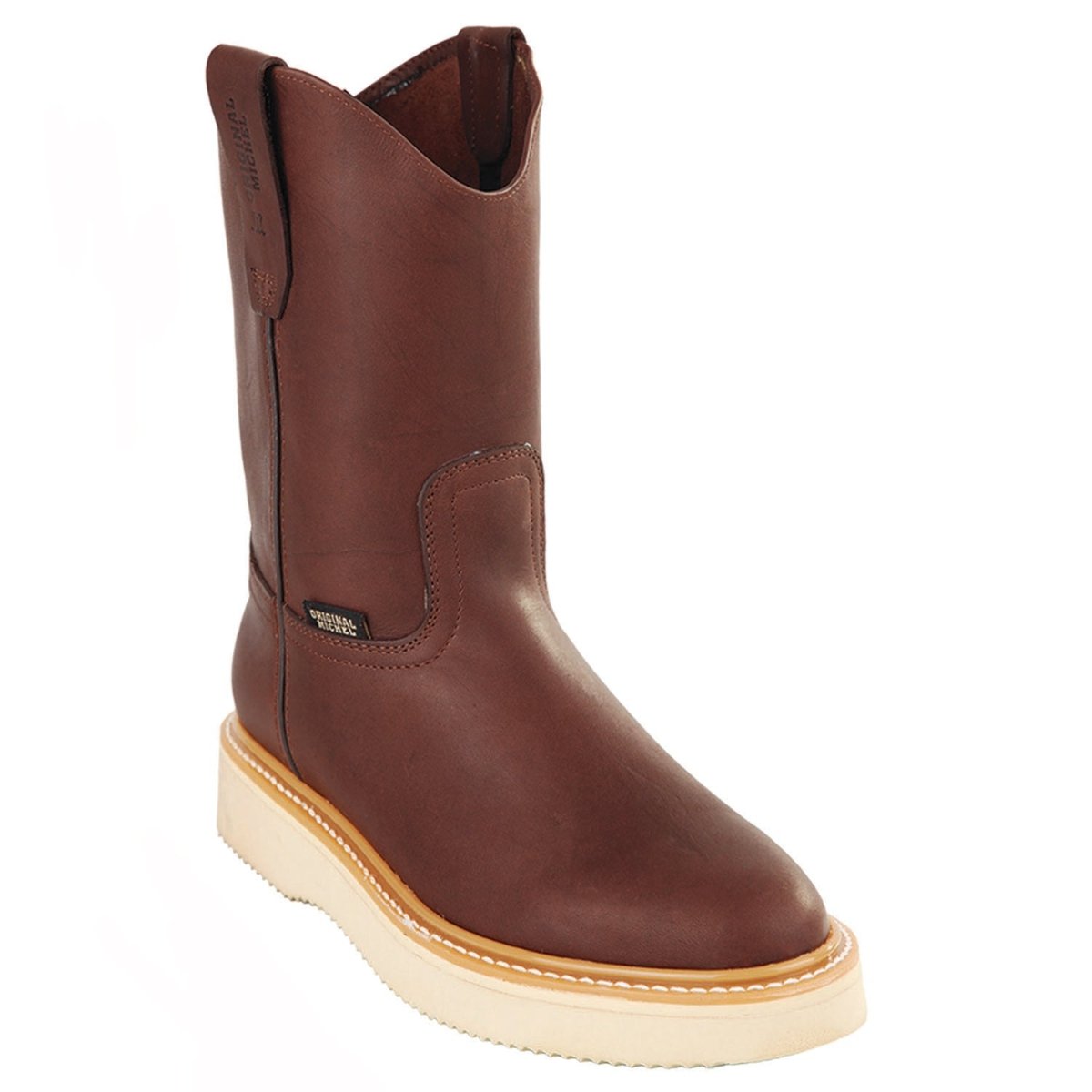 Botas de trabajo originales Michel Mil Rayas de cuero genuino - Punta suave (marrón)