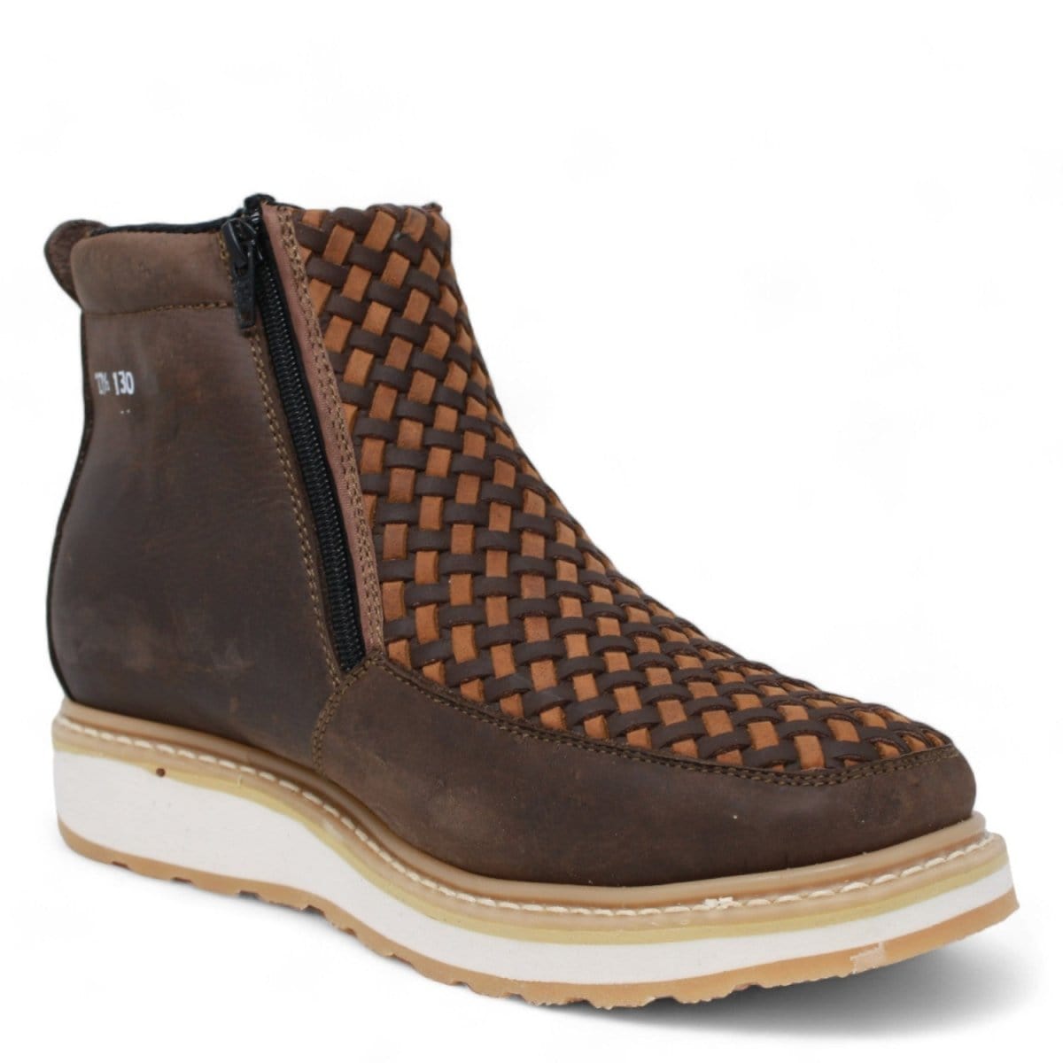 La Carreta Boots Petatillo Square Toe Double Density Work Boots Brown with Double Zipper LC