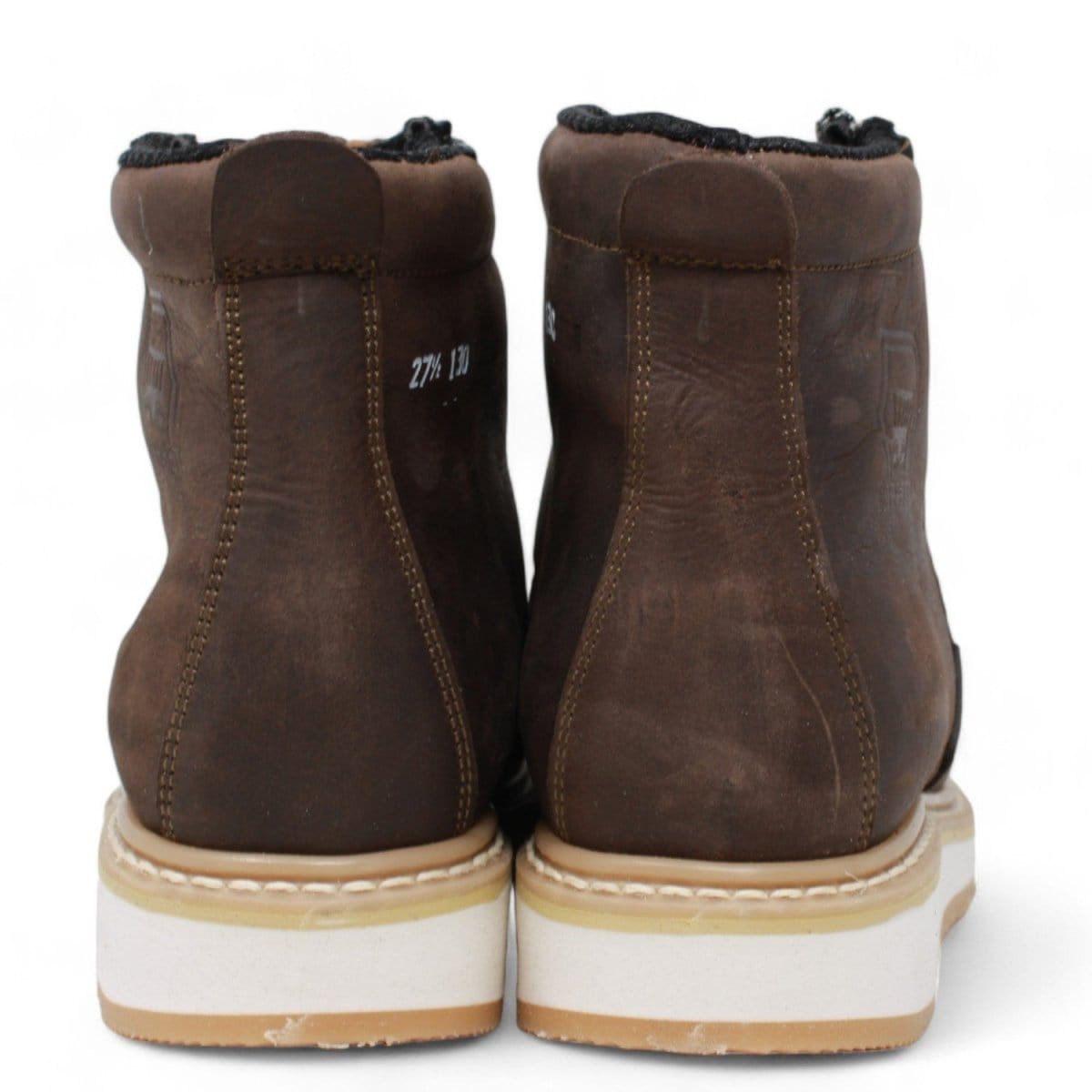 La Carreta Boots Petatillo Square Toe Double Density Work Boots Brown with Double Zipper LC