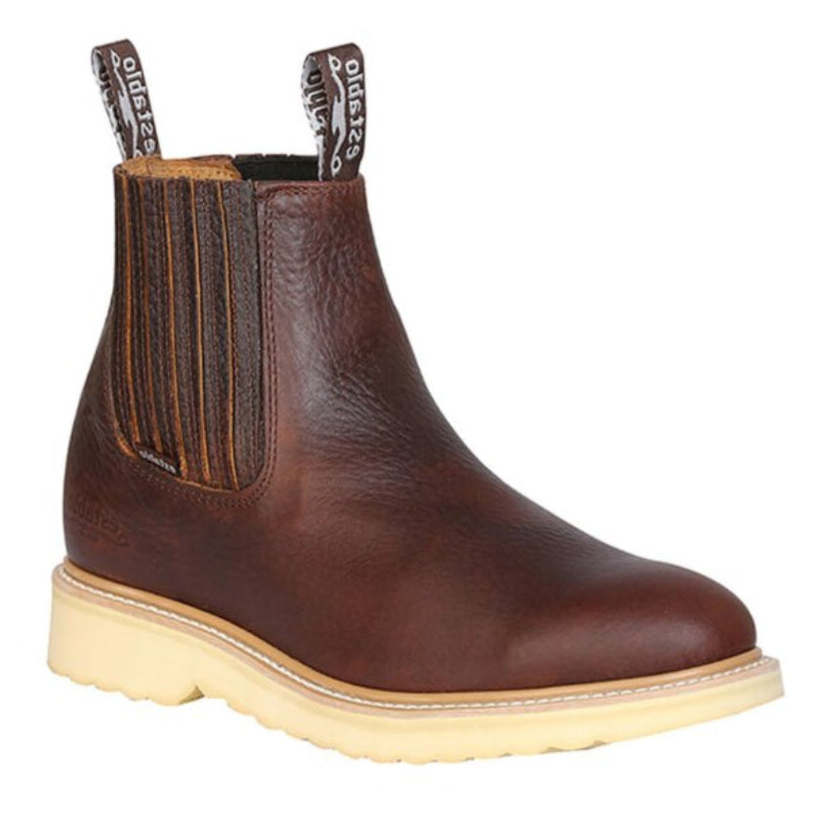 Botines de trabajo Establo de piel auténtica - Punta blanda (miel)