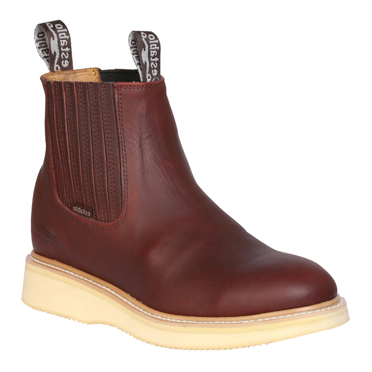 Botas de trabajo Establo de piel auténtica Mil Rayas - Punta blanda (Shedron)