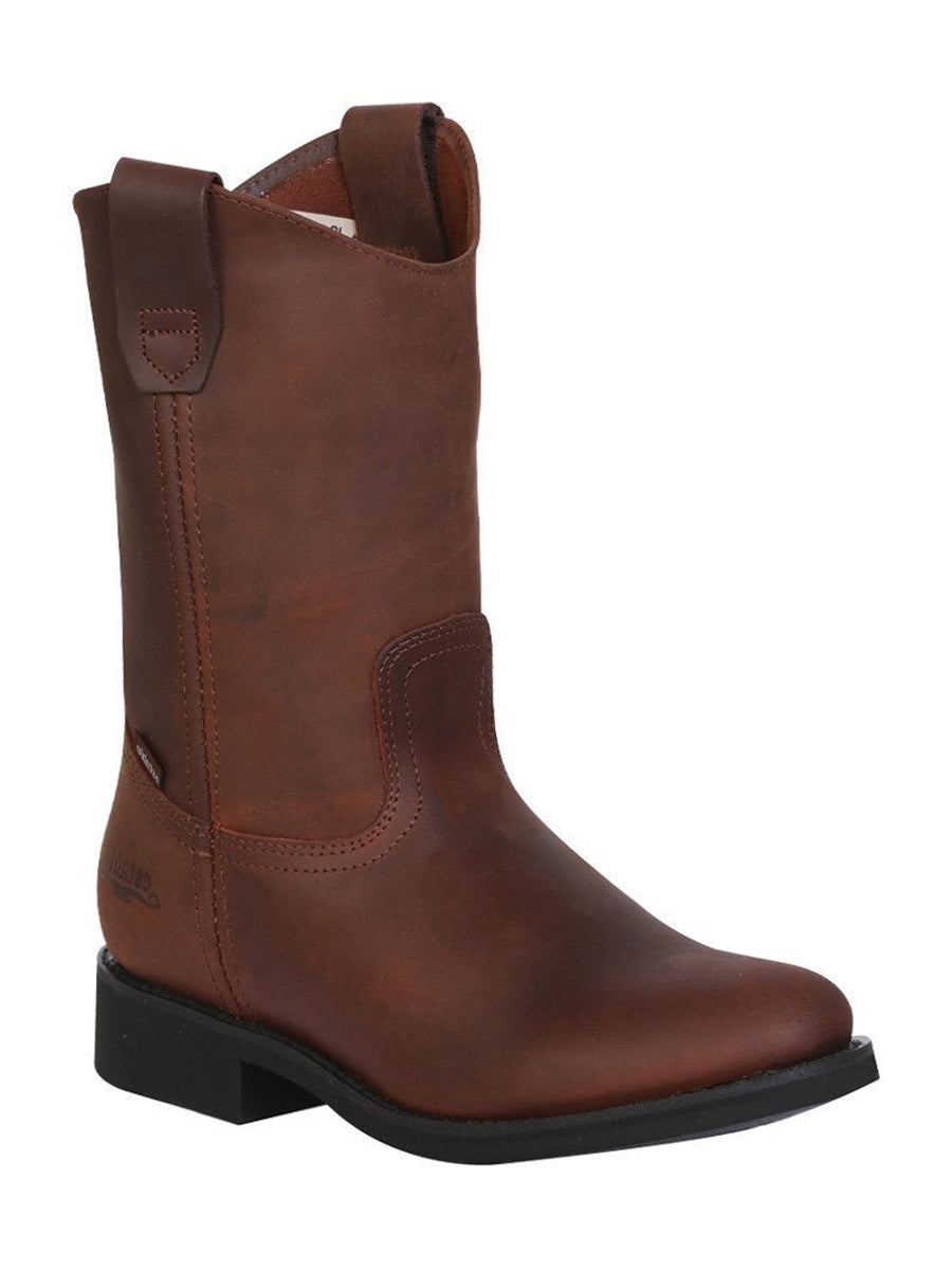 Establo Genuine Leather Pull-On Work Boots - Soft Toe