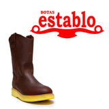 Establo Genuine Leather Mil Rayas Pull-On Work Boots - Soft Toe