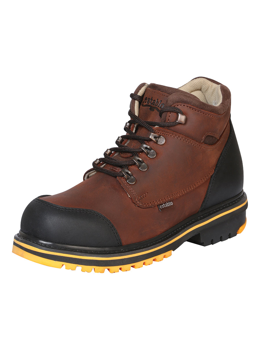 Establo Genuine Leather Track Sole Moc Toe Work Shoes - Soft Toe