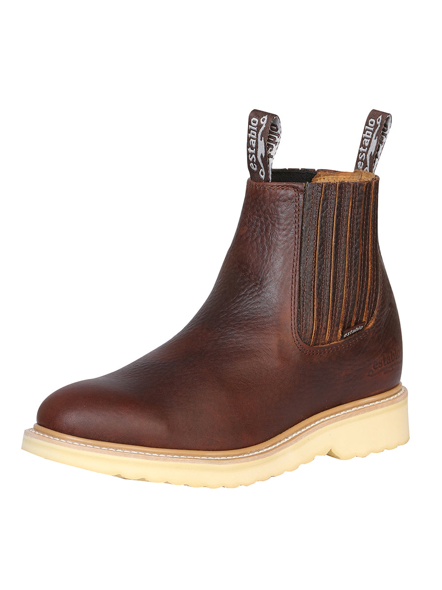 Establo Genuine Leather Ankle Work Boots - Soft Toe (Honey)