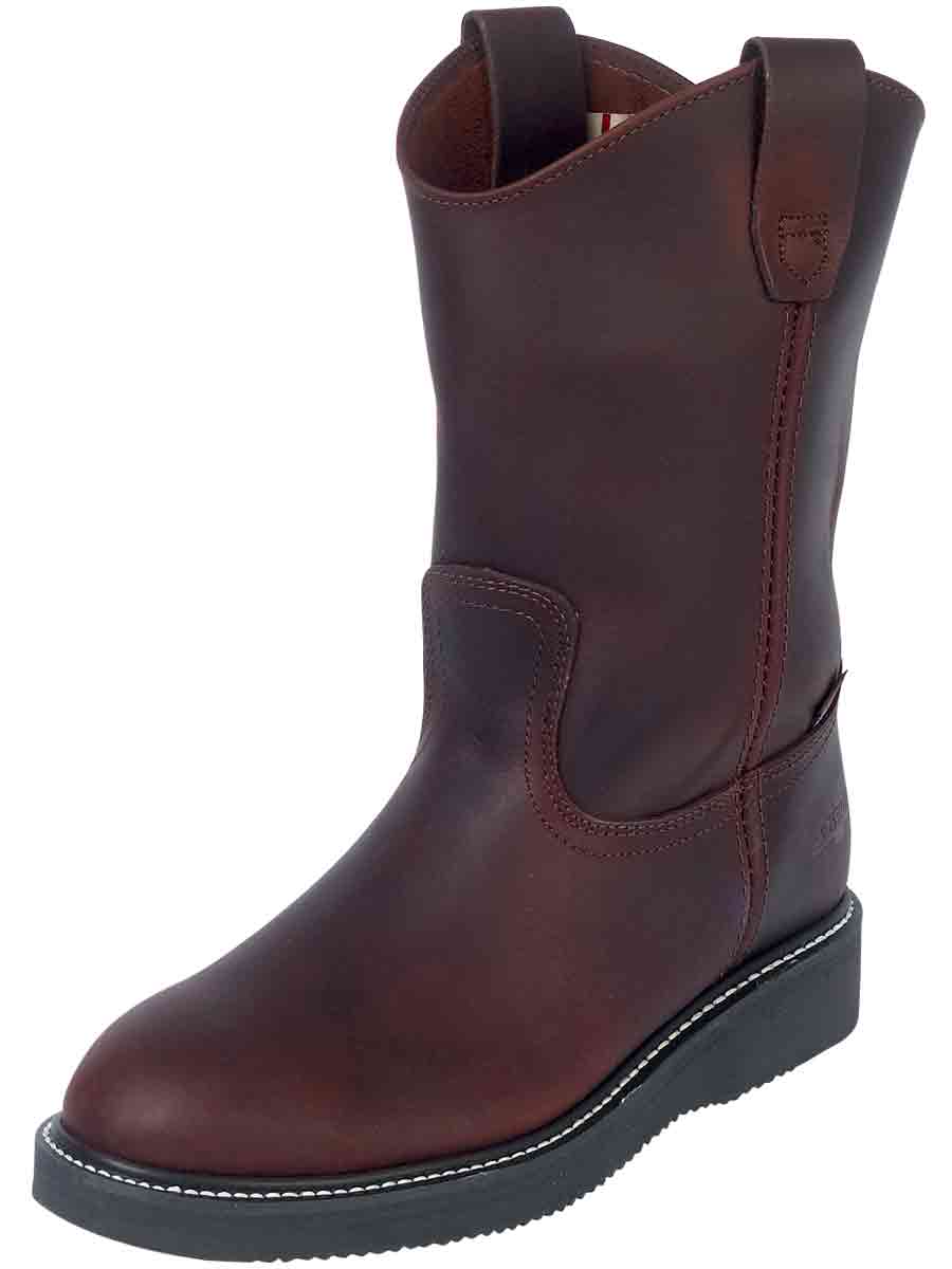Establo Genuine Leather Mil Rayas Pull-On Work Boots - Soft Toe