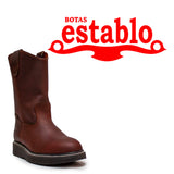 Establo Genuine Leather Mil Rayas Pull-On Work Boots - Soft Toe