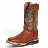 Botas de trabajo Establo de cuero genuino con puntera cuadrada y suela de doble densidad