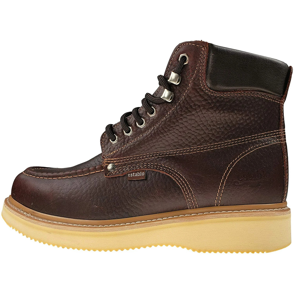 Establo Genuine Leather Mil Rayas Moc Toe Work Shoes - Steel Toe