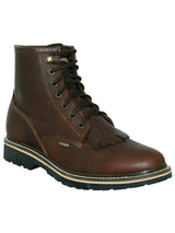 Establo Genuine Leather Moc Toe Lace-Up Work Shoes - Soft Toe
