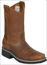 Establo Genuine Leather Pull-On Square Toe Work Boots - Soft Toe (Mango)