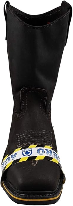 Establo Genuine Leather Pull-On Square Toe Work Boots - Steel Toe (Chocolate)