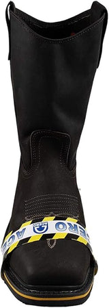 Establo Genuine Leather Pull-On Square Toe Work Boots - Steel Toe (Chocolate)