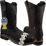Establo Genuine Leather Pull-On Square Toe Work Boots - Steel Toe (Chocolate)