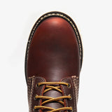 Bonanza Frontier Classic 6" burgundy work boots. Plain toe design, rugged leather, and lasting comfort for hard-working feet. toe view