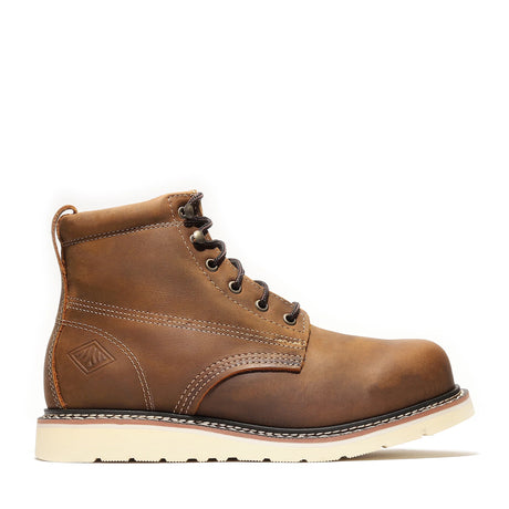 Crazy Brown Bonanza Frontier 6-inch plain toe work boots for men with durable leather construction right
