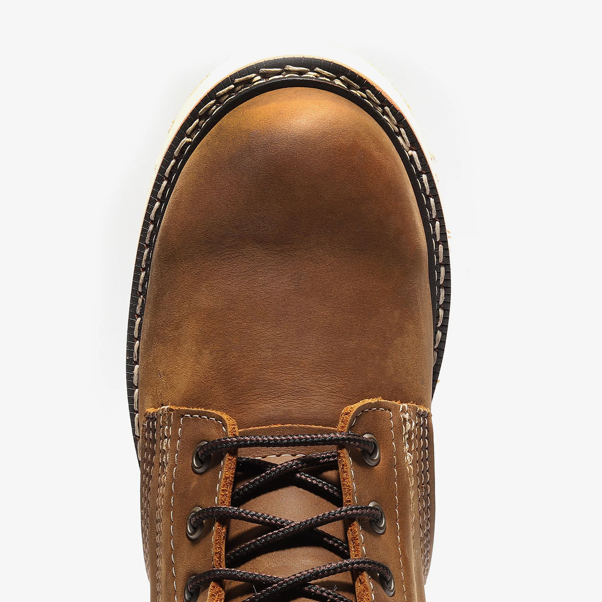 Crazy Brown Bonanza Frontier 6-inch plain toe work boots for men with durable leather construction toe