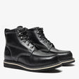 Jet Black Bonanza 6-inch moc toe work boots with durable leather and classic stitching
