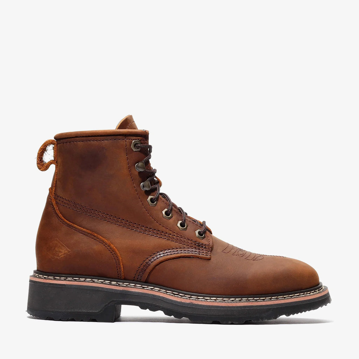 Bonanza Rancher Grit 6" Square Toe Lacer - Crazy Brown
