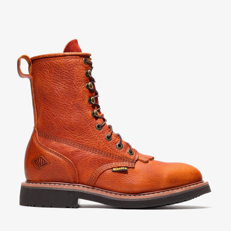 light brown Bonanza 8-inch lace-up leather work boots with classic rancher design